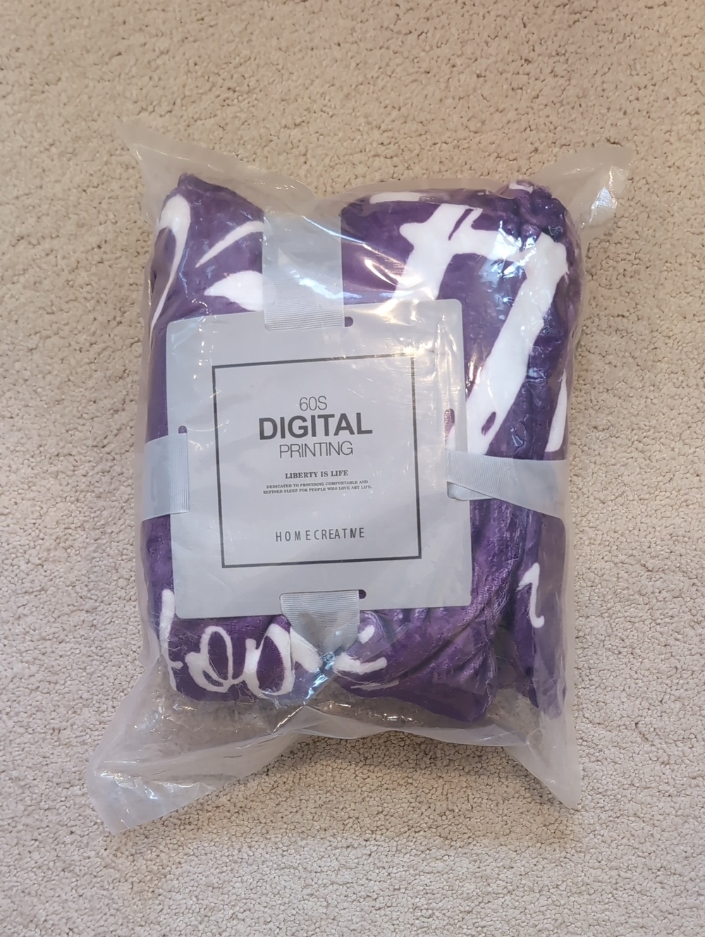 Purple Printed Throw Blanket